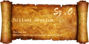 Szilvai Orsolya névjegykártya